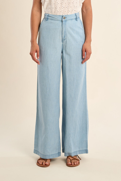Cotton trousers, wide fit