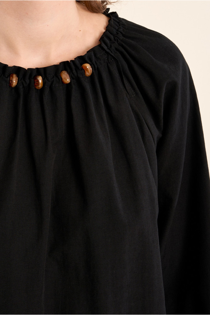 Beaded round neck blouse