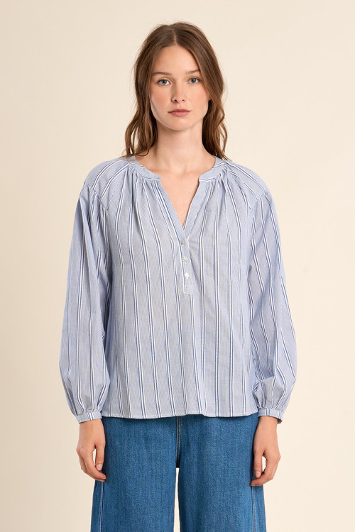 Cotton blouse, striped
