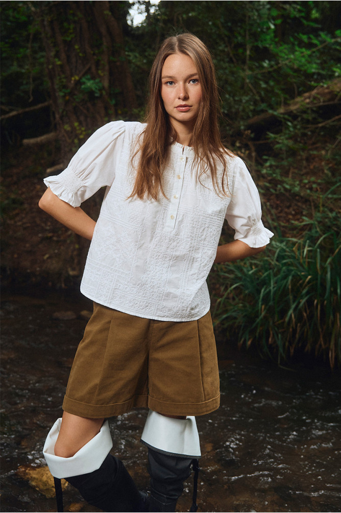 Cotton blouse, embroidered details