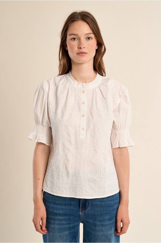 Cotton blouse, embroidered details