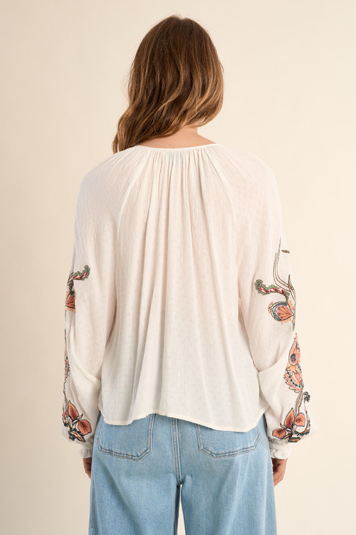 Blusa de mujer de manga larga, estampado flores.
