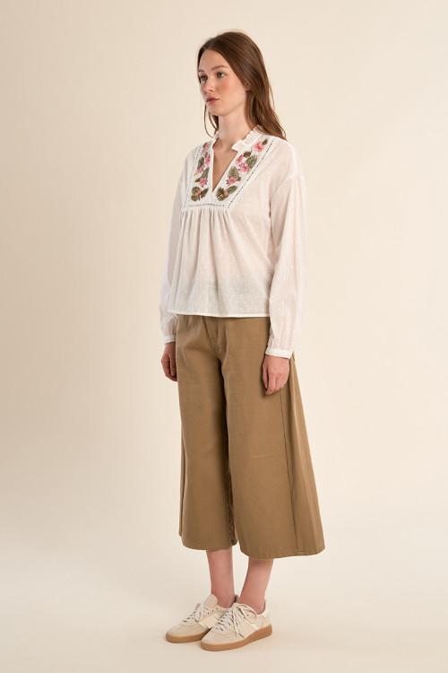 Blouse à broderie florale