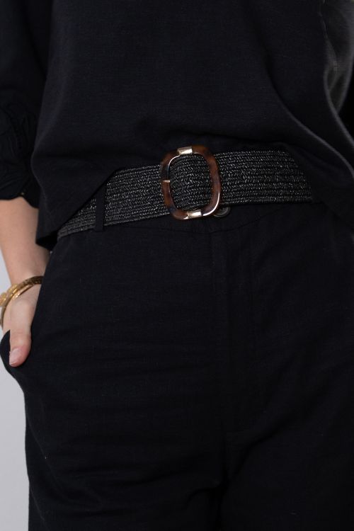 Ceinture tressée avec boucle nacrée