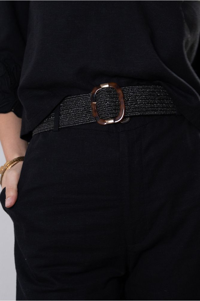 Ceinture tressée avec boucle nacrée