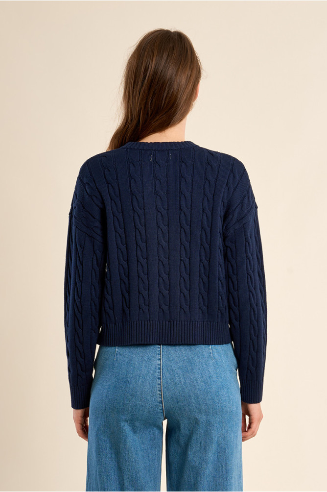 Braided knit cardigan