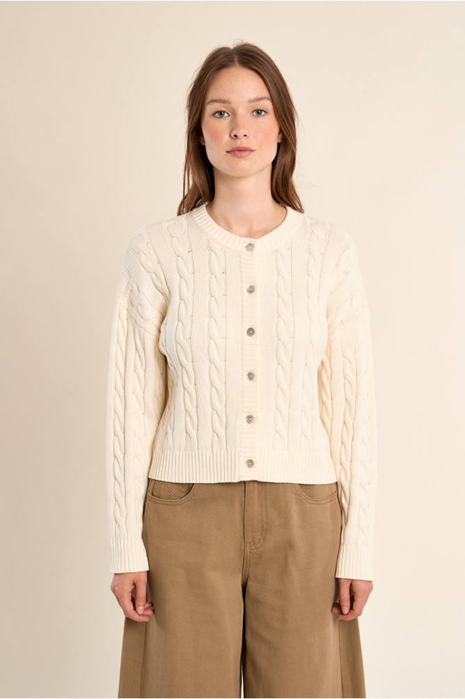Cardigan en maille tressée