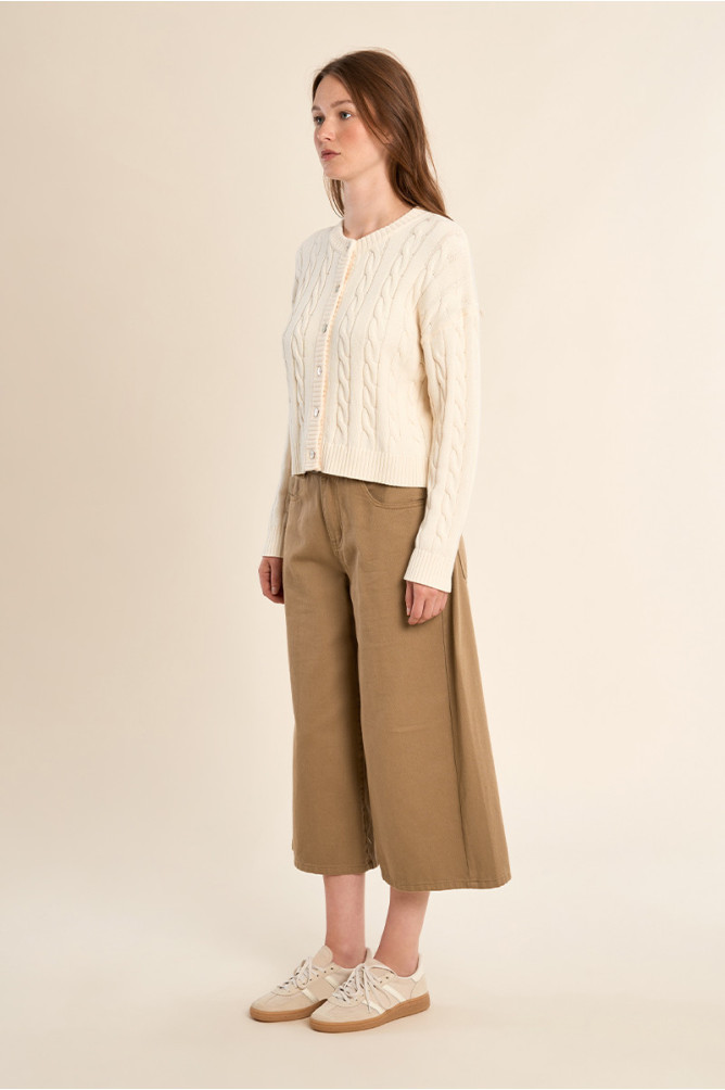 Cardigan en maille tressée