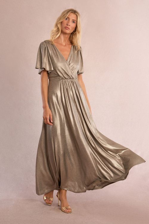 Robe longue irisée