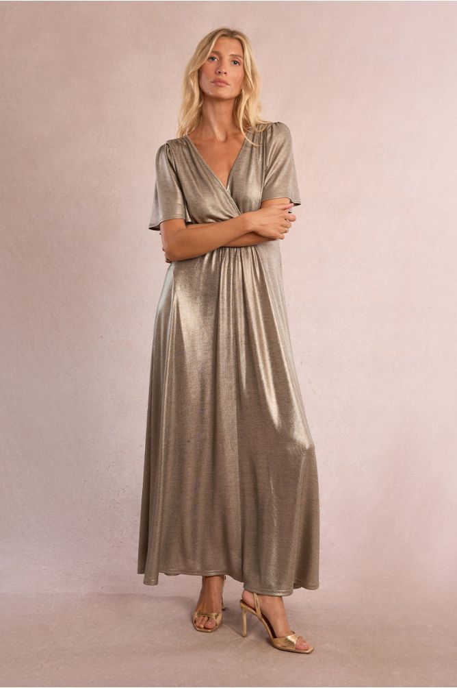 Iridescent maxi dress