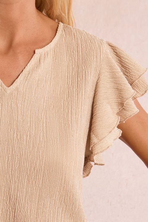 Ruffled short-sleeved top