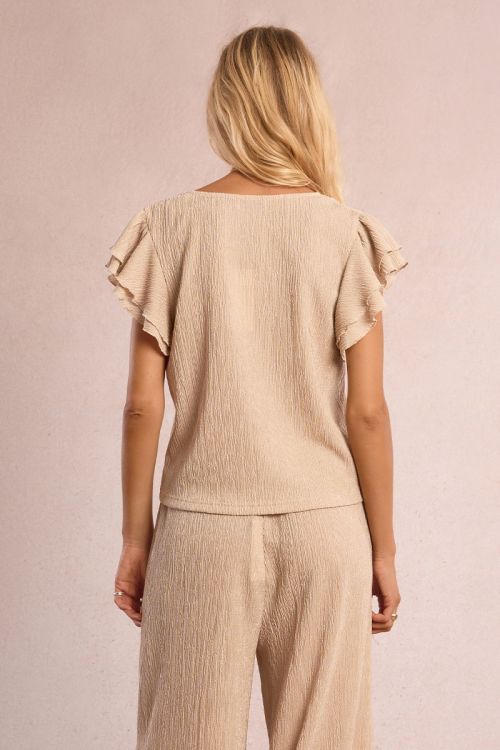 Ruffled short-sleeved top
