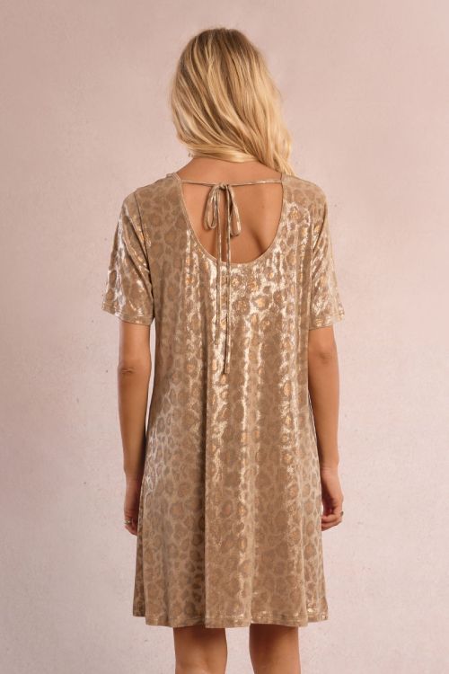 Leopard print dress, iridescent
