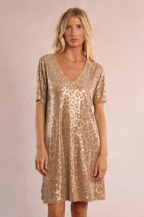 Leopard print dress, iridescent