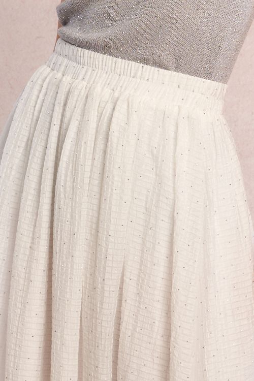 Long flared skirt, with rhinestones