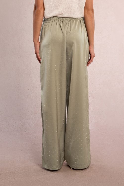 Pantalon satiné à strass