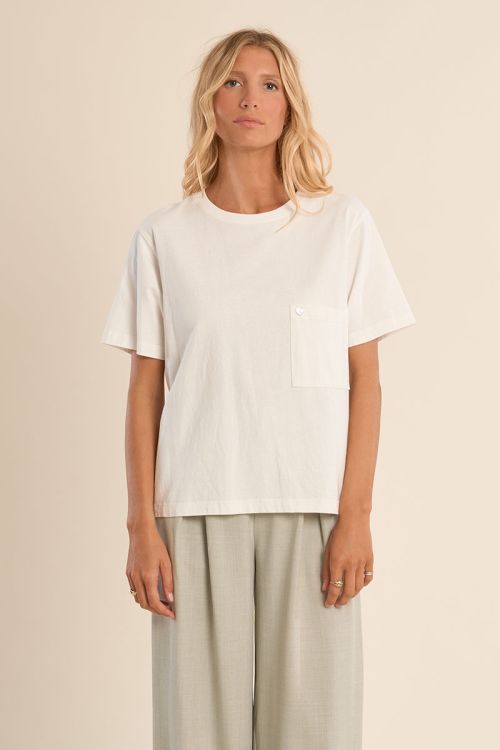 T-shirt en coton avec poche sur le cœur
