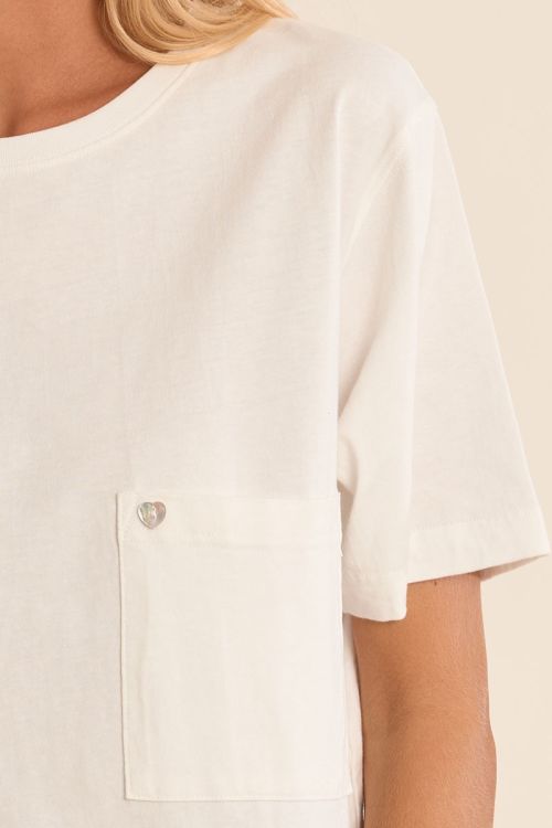 T-shirt en coton avec poche sur le cœur