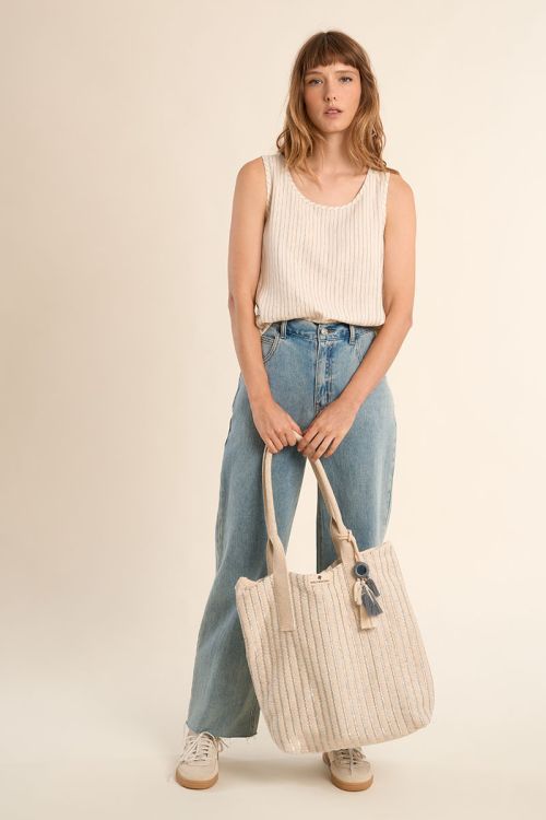 Striped bag, large handles