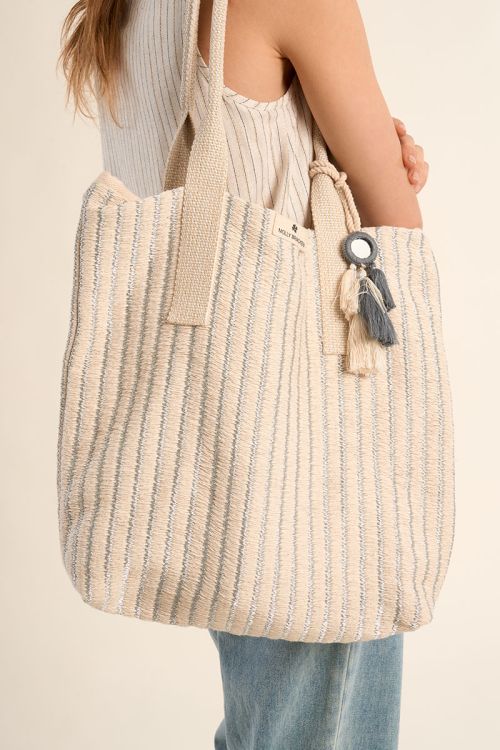 Striped bag, large handles
