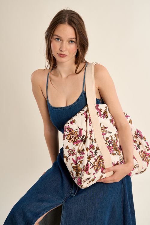 Sac cabas, sport, imprimé floral