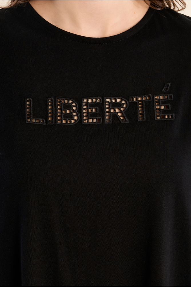 "Openwork T-shirt ""Liberté"""
