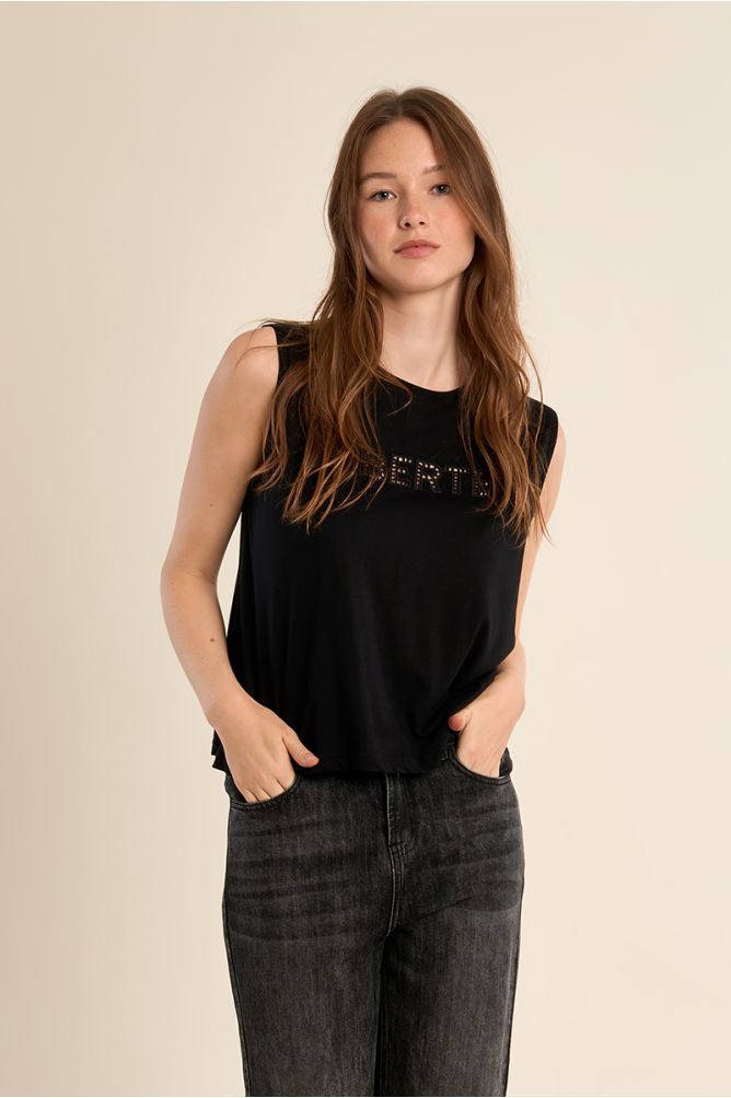 T-shirt ajouré "Liberté"