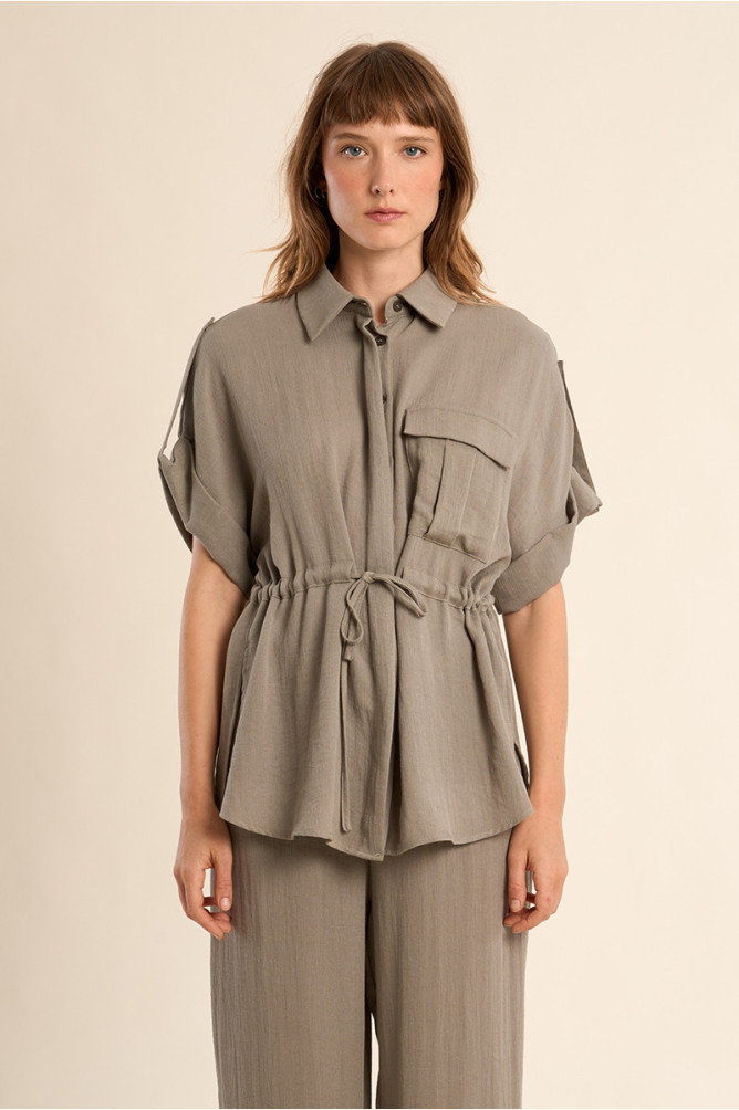 Chemisier Safari, nouable à la taille