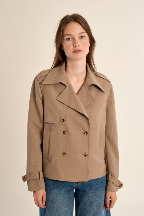 Short trench coat jacket