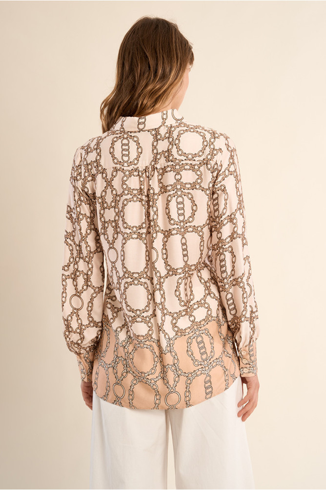 Chemise imprimée, effet satiné