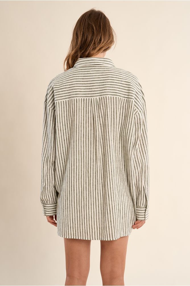 Chemise en coton, rayée