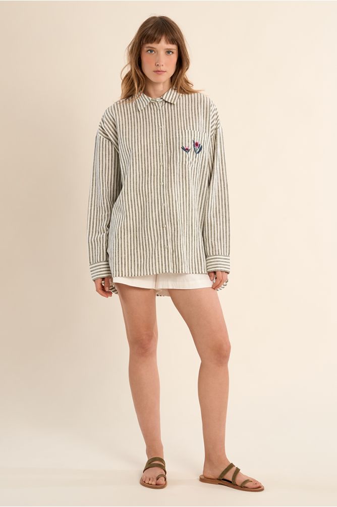 Cotton shirt, striped