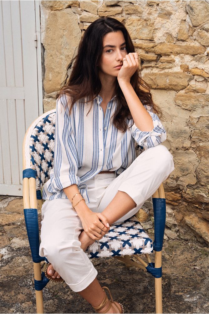 Cotton shirt, striped