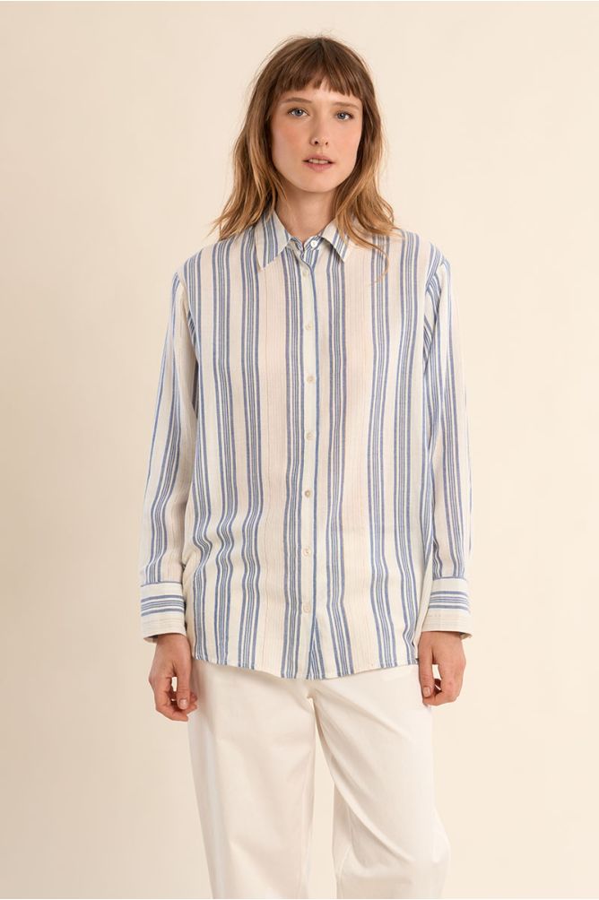 Chemise en coton, rayée