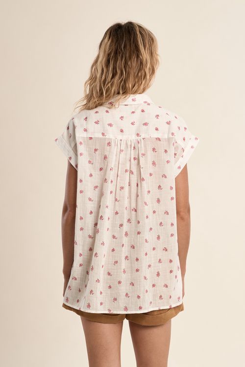 Chemisier en coton, fleuri