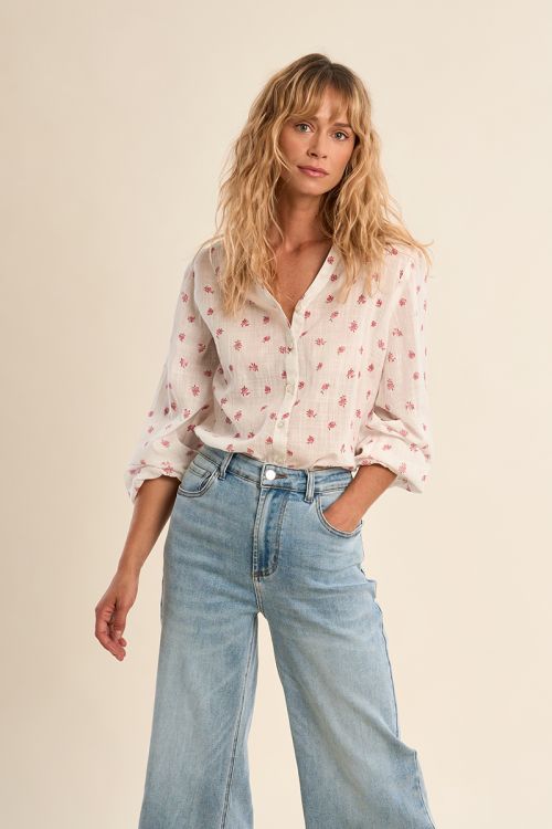 Cotton blouse, floral