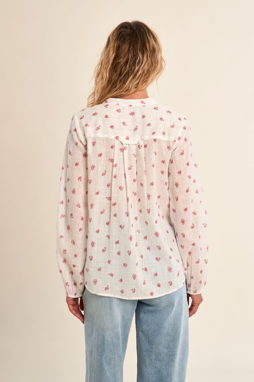 Chemisier en coton, fleuri
