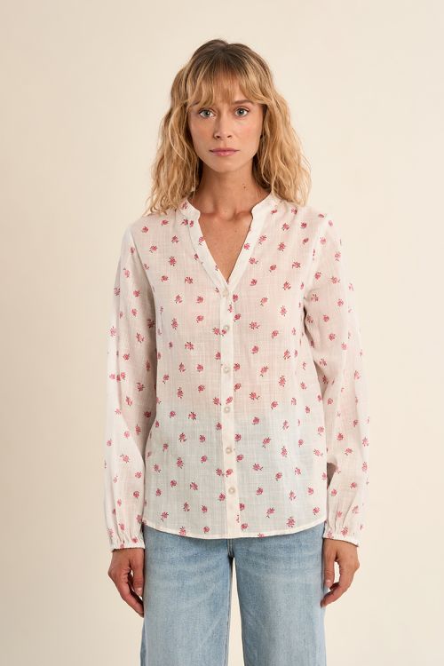 Cotton blouse, floral