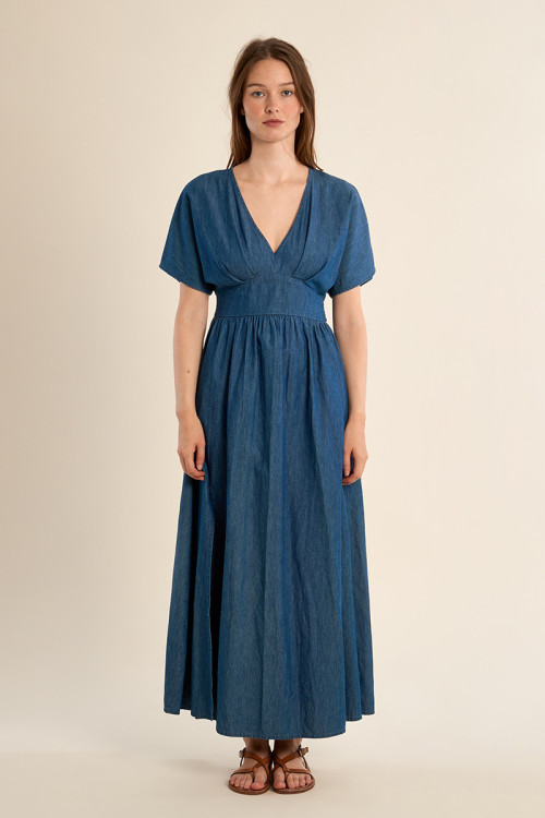 Robe longue en coton