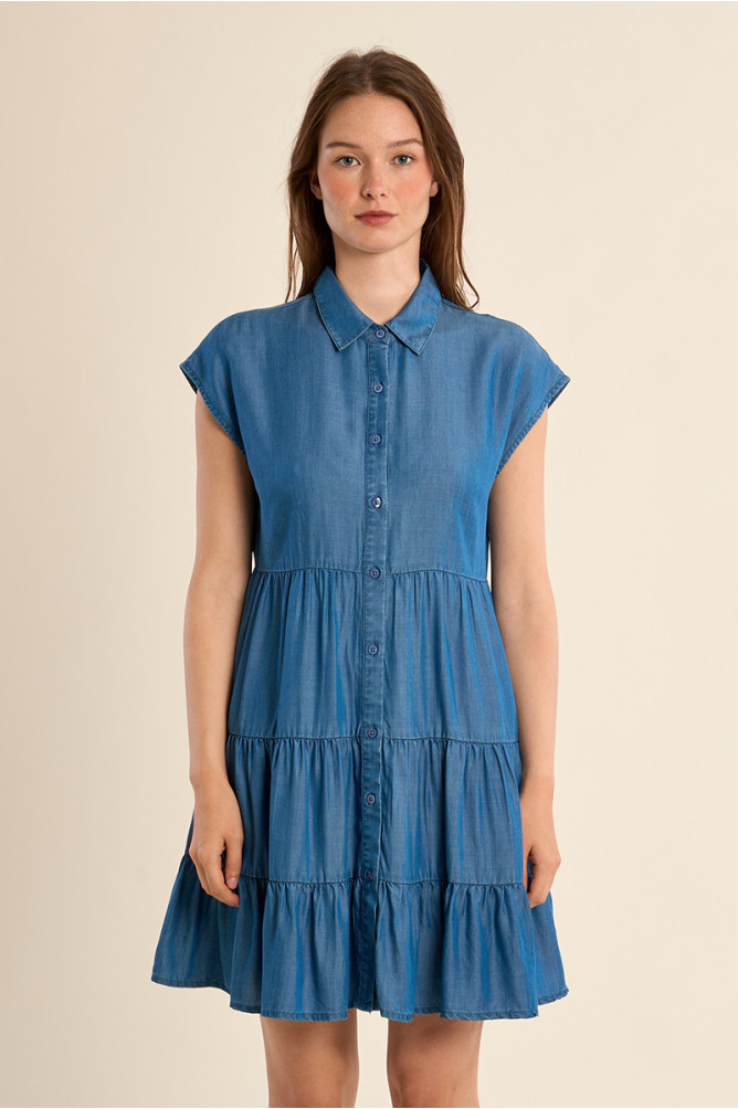 Robe courte en lyocell