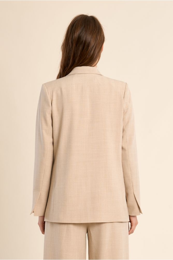 Blazer de mujer de manga larga, cuello y solapa.