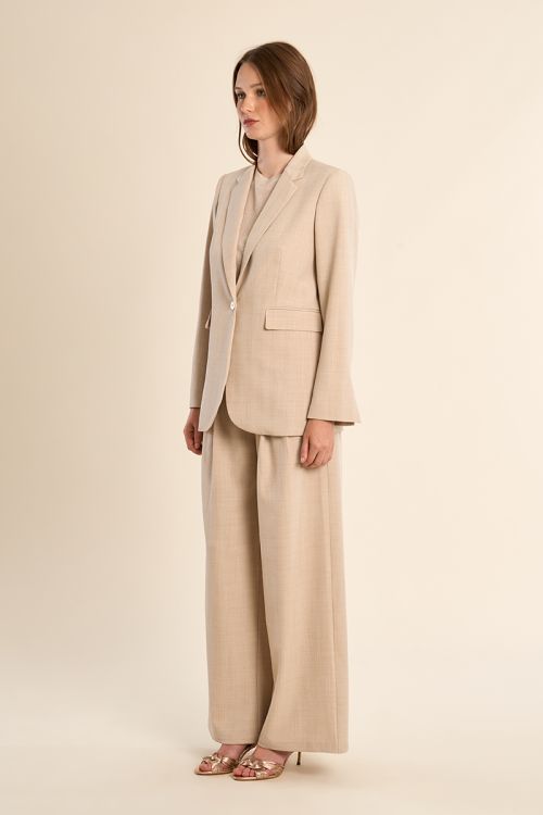 Blazer de mujer de manga larga, cuello y solapa.