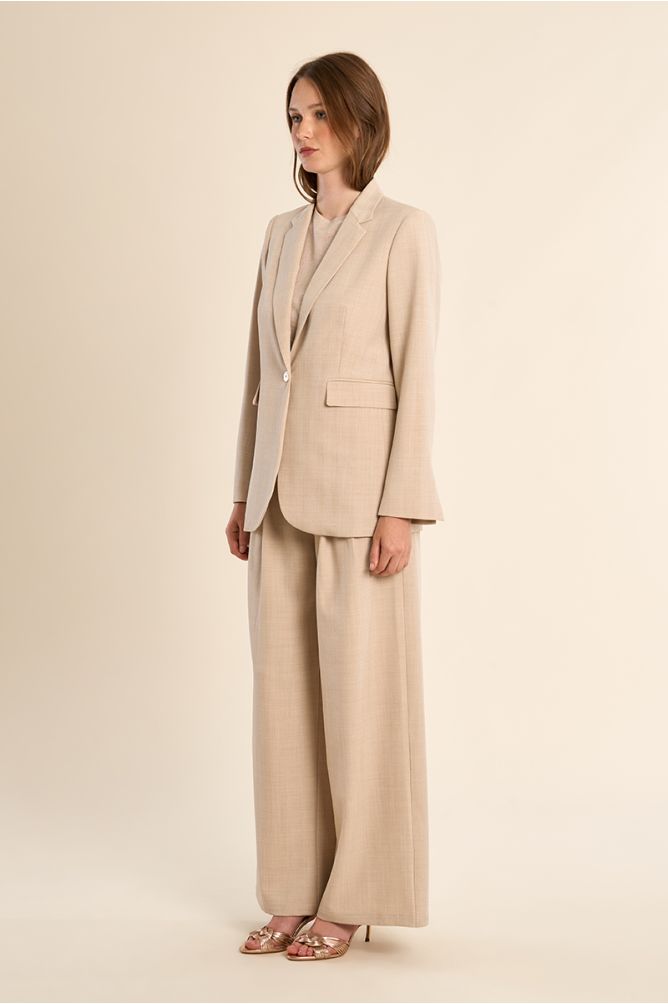 Blazer de mujer de manga larga, cuello y solapa.