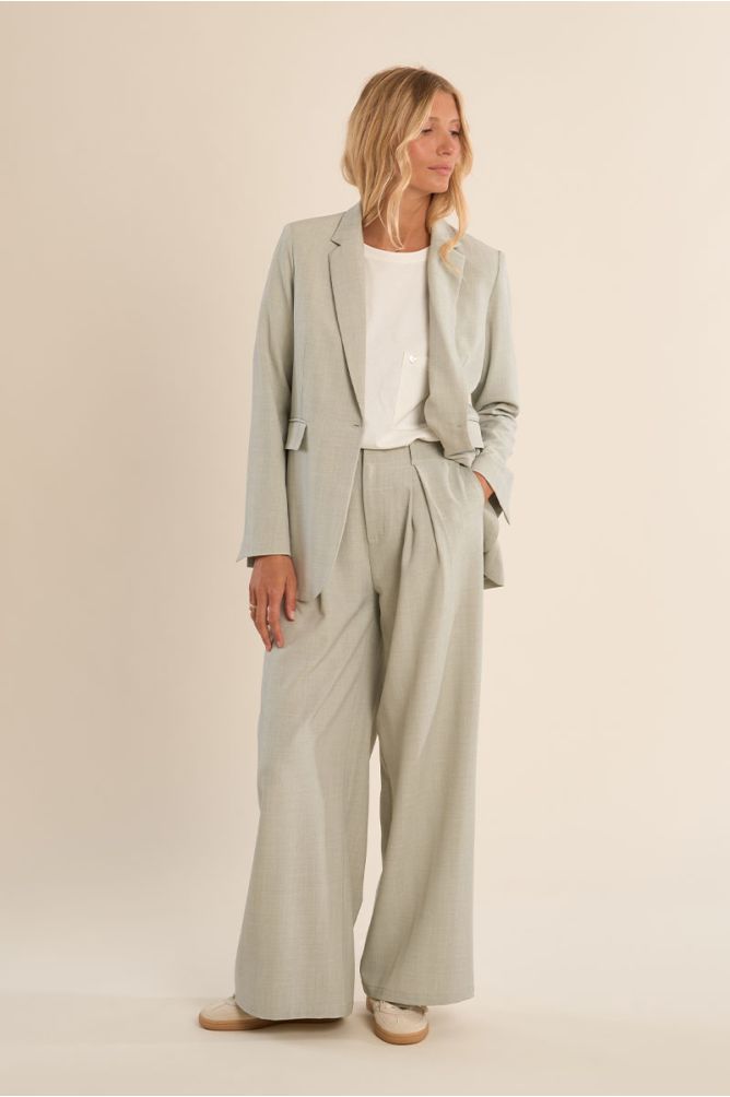Blazer de mujer de manga larga, cuello y solapa.