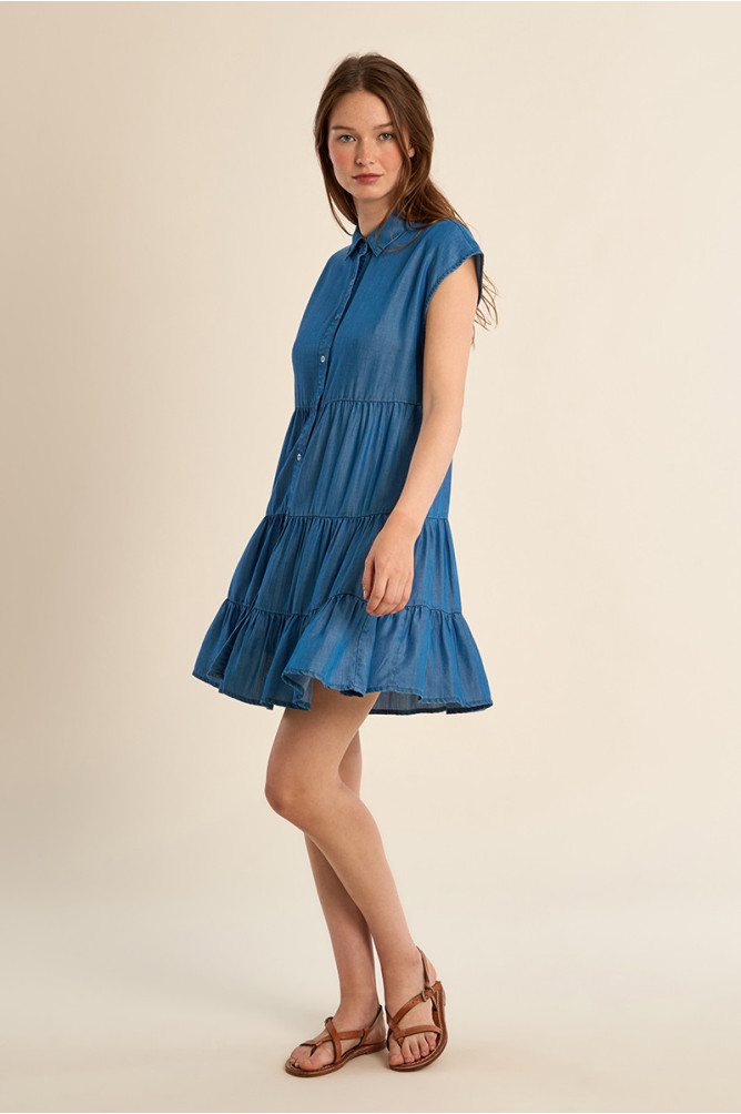 Robe courte en lyocell