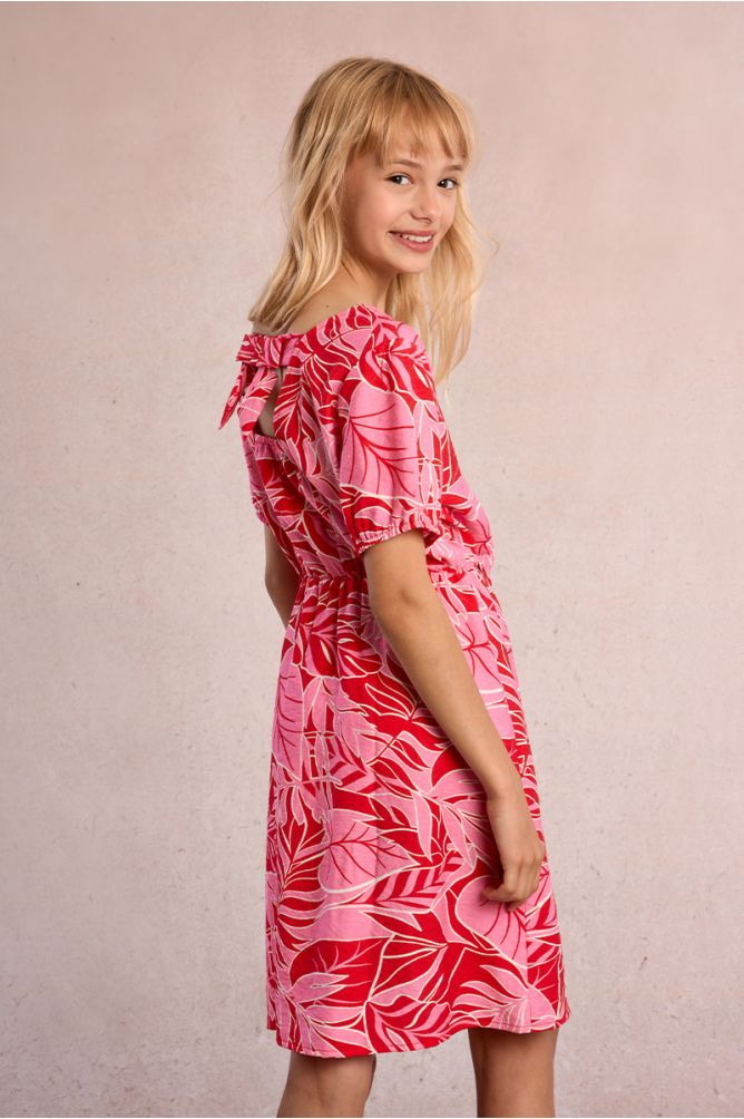 Printed dress, elasticated waist
