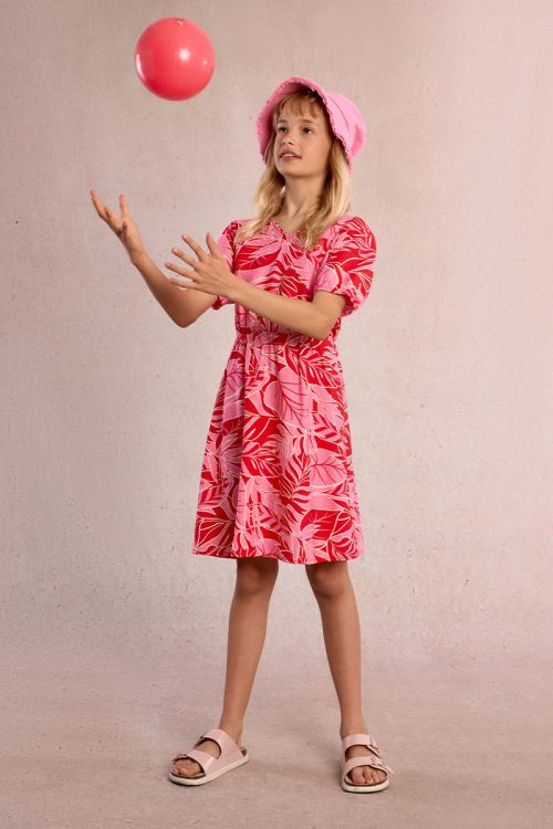 Printed dress, elasticated waist