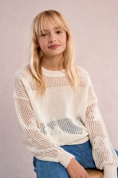Knitted sweater, flower pattern