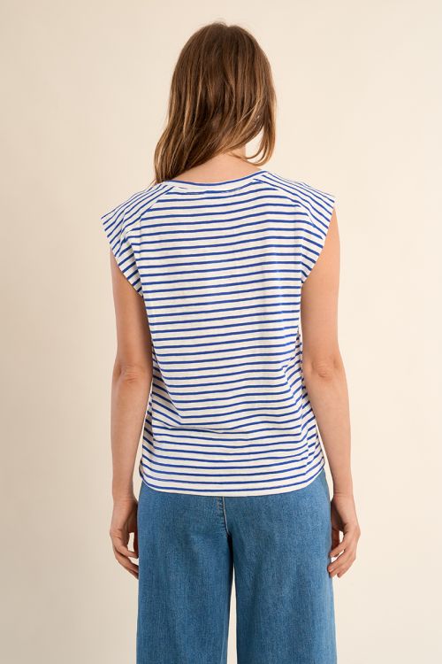 Cotton sailor t-shirt with gold buttons