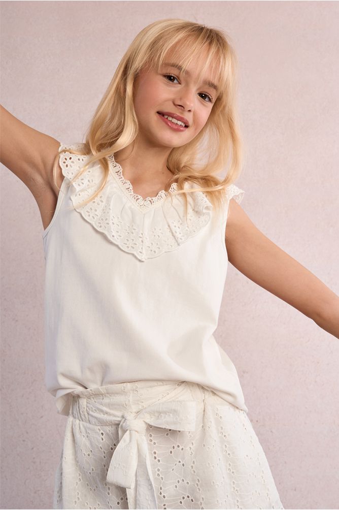 Top col dentelle